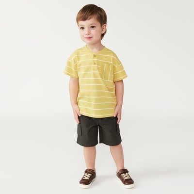 Toddler Boys' Short Sleeve Henley - Yellow