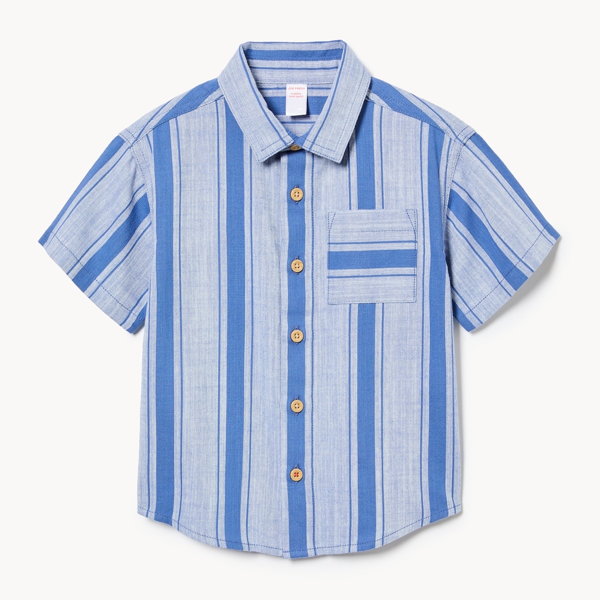 Toddler Boys' Striped Button-Up Shirt - Blue