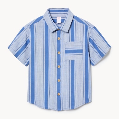 Chemise boutonnée à rayures pour petits garçons - Bleu