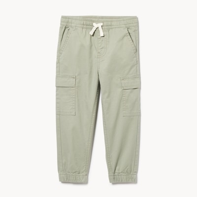 Pantalon jogging cargo extensible, petits garçons - Vert Kaki