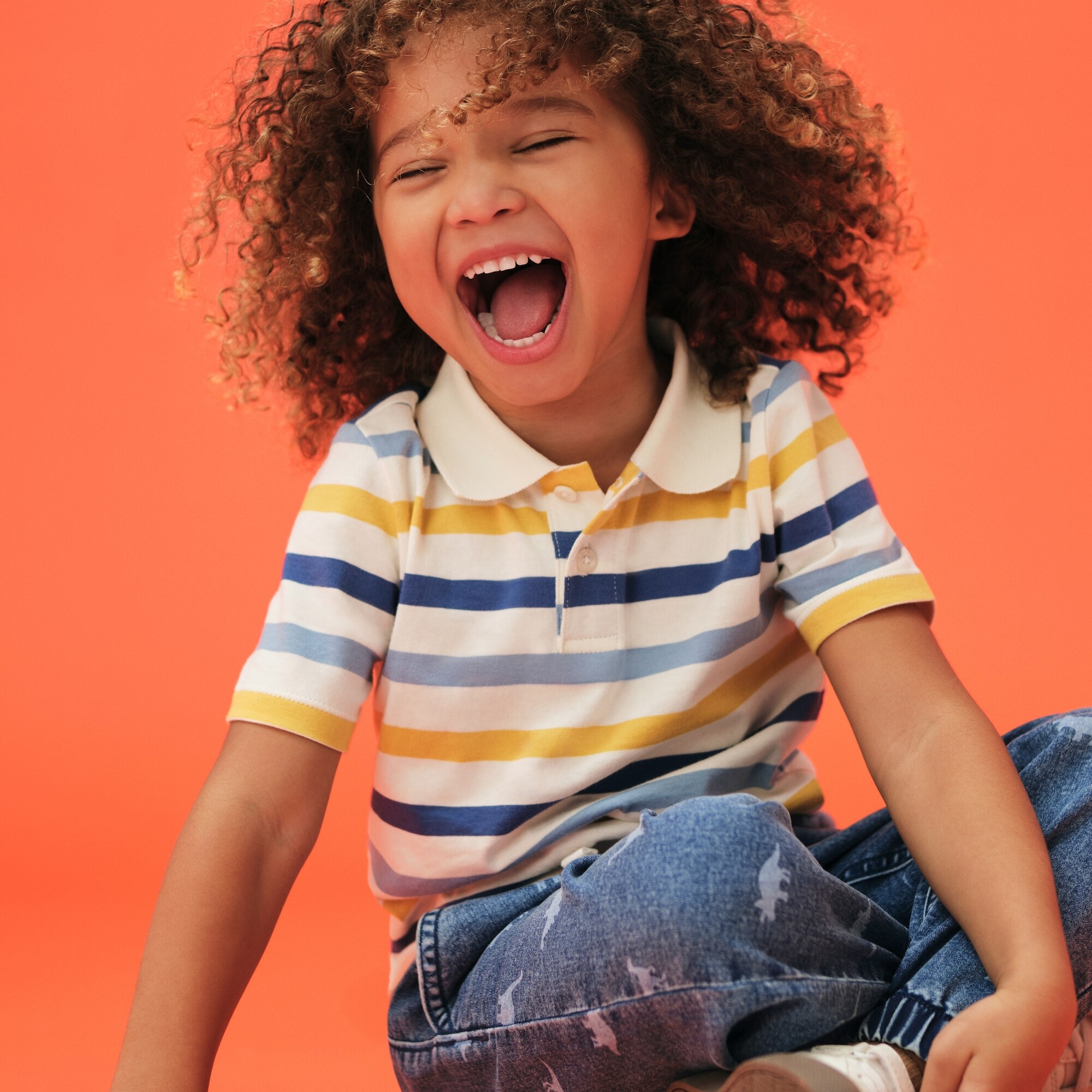 T-shirt polo rayé pour petits garçons