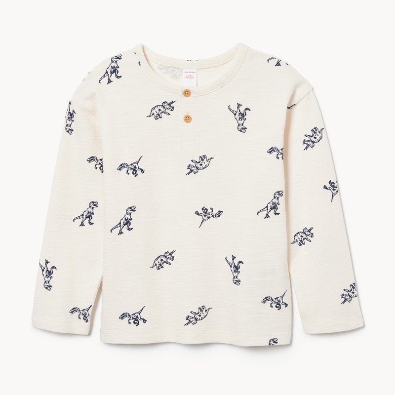 Toddler Boys' Printed Henley Long Sleeve