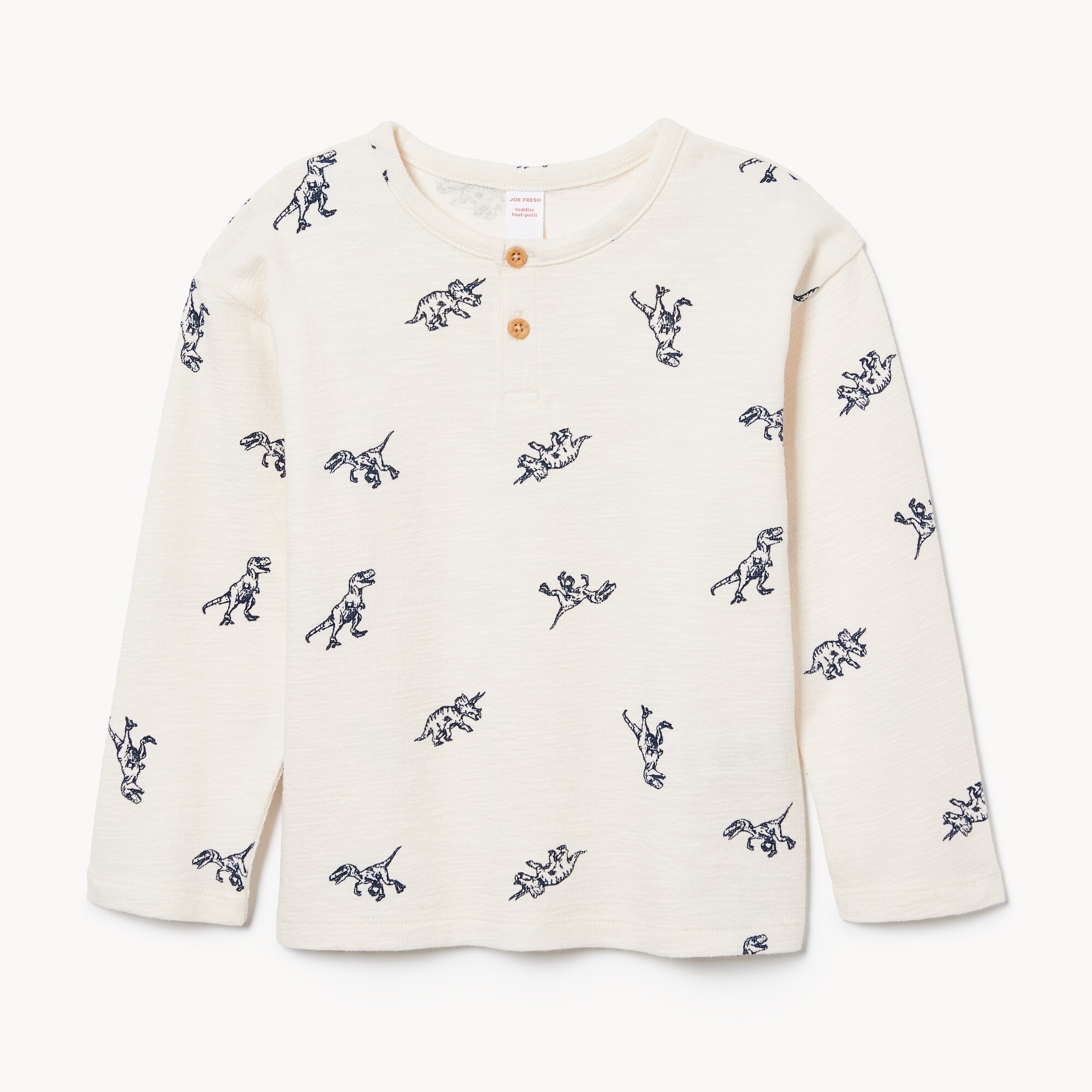 Toddler Boys' Printed Henley Long Sleeve