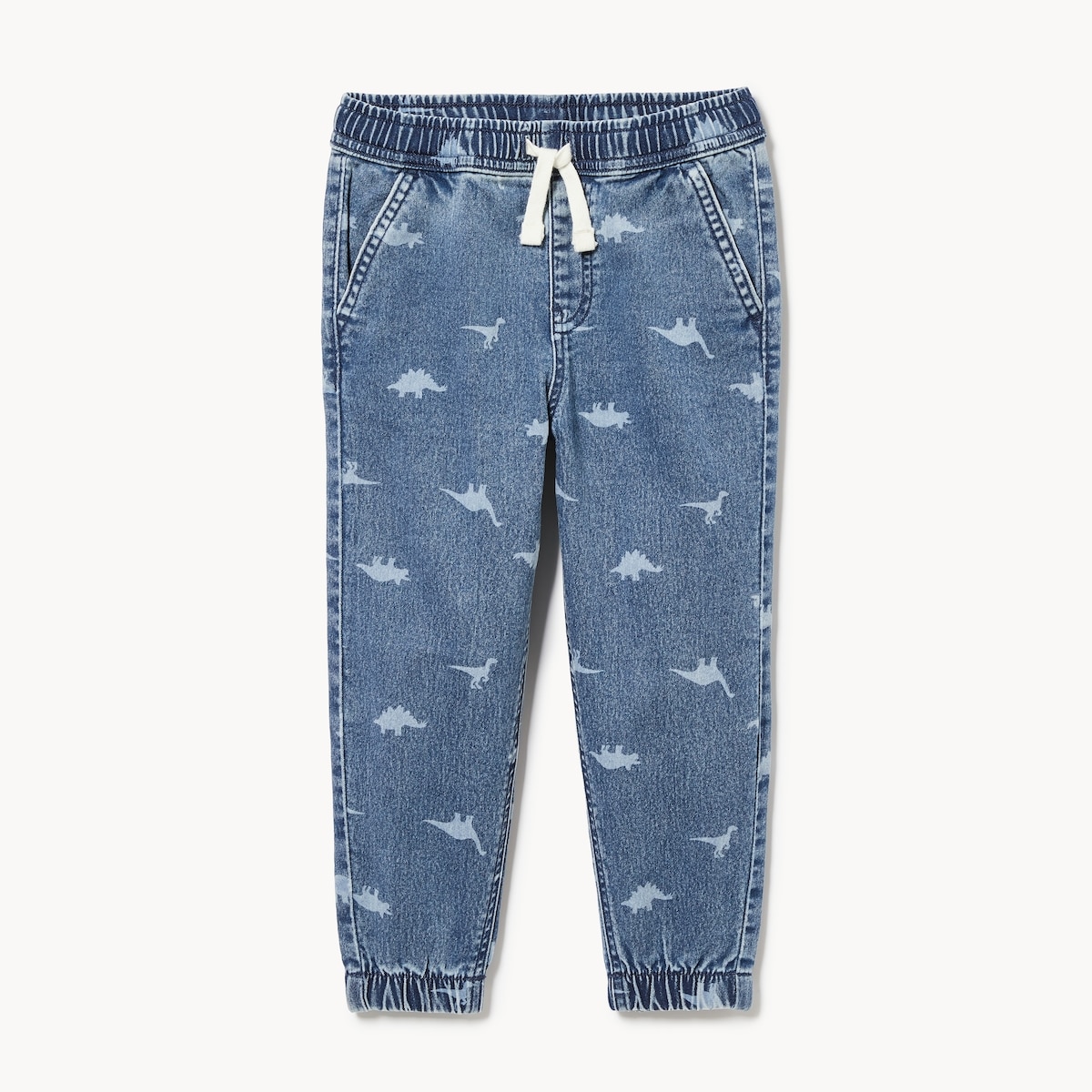 Pantalon jogging imprim en denim, petits garons