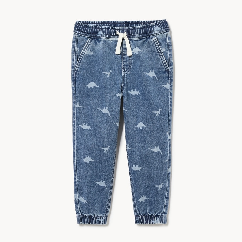 Toddler Boys' Denim Printed Jogger