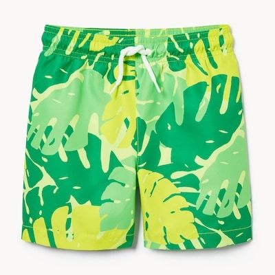 Toddler Boys' Printed Swim Trunk - Light Neon Green