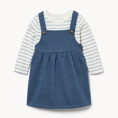 Baby Girls' Pinafore Set - Blue