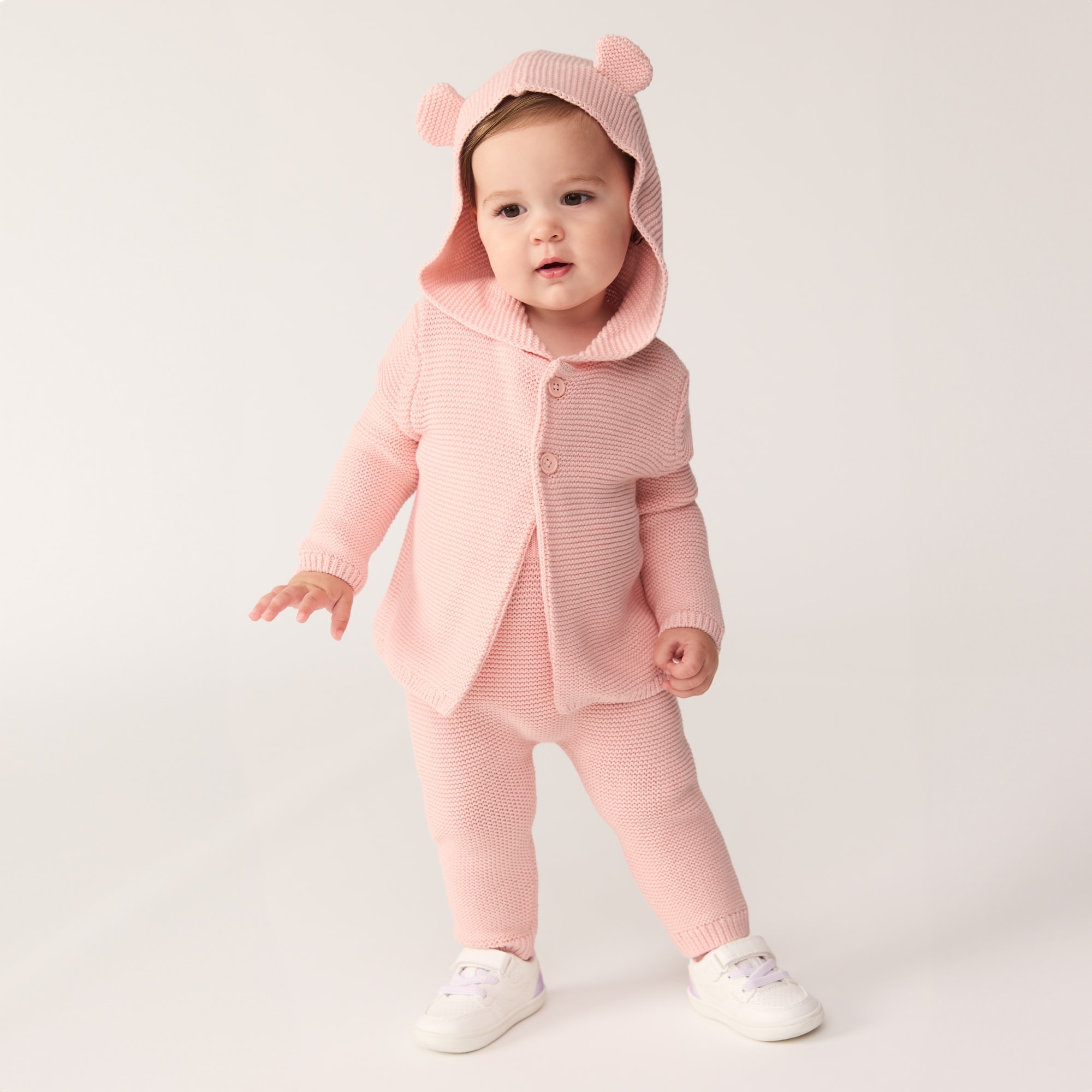 Cardigan à capuchon ours pour bébés filles