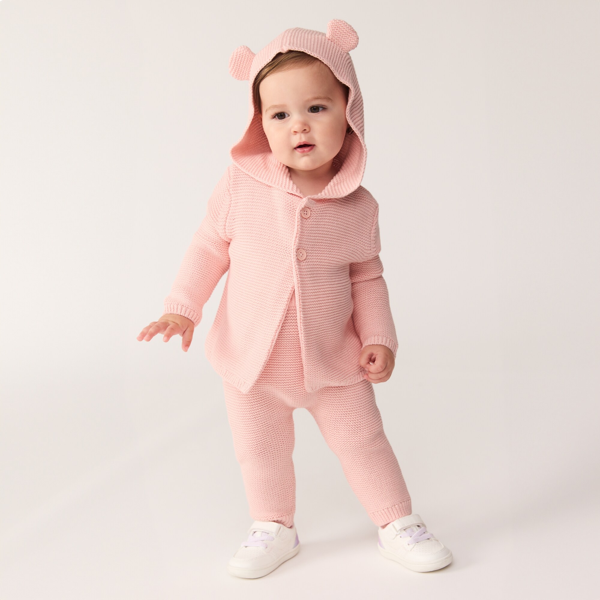 Cardigan à capuchon ours pour bébés filles