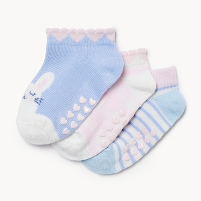 Baby Girls' 3-Pack Low-Cut Socks - Blue