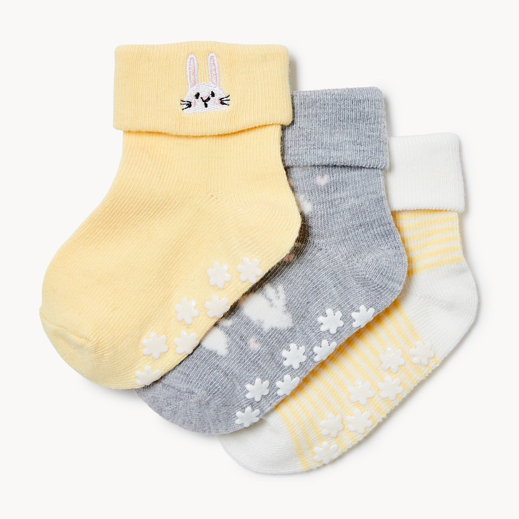 Ens. de 3&nbsp;paires de chaussettes à revers retourné