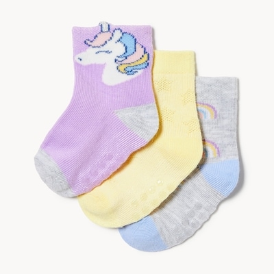 Ens. de 3 paires de chaussettes tube, bébés filles - Assorties