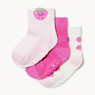 Baby Girls' 3-Pack Crew Socks - Fuchsia