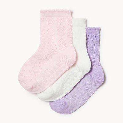 Ens. de 3 paires de chaussettes tube, bébés filles - Assorties