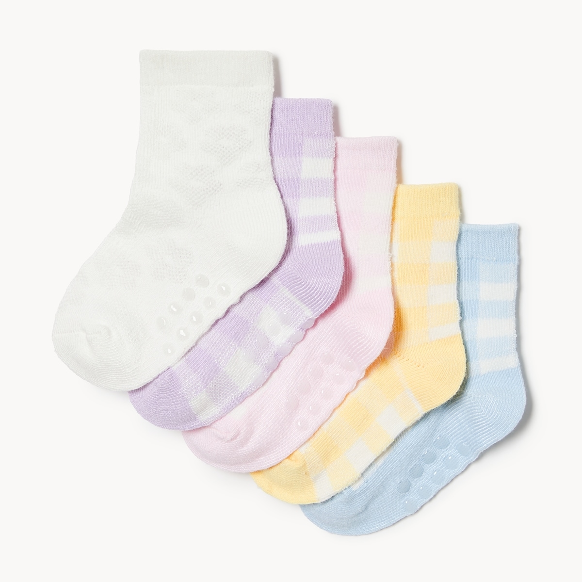 Baby Girls' 5-Pack Crew Socks - Yellow