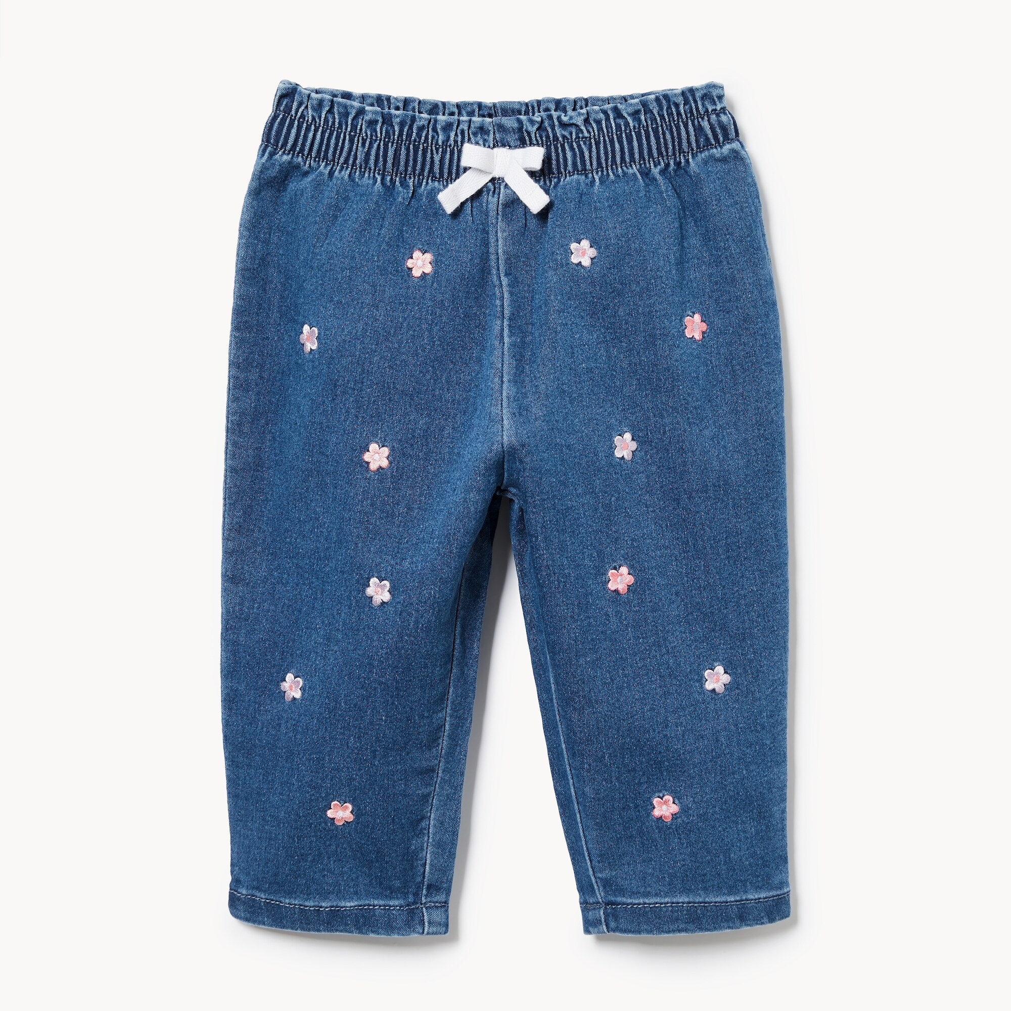 Pantalon brodé en denim pour bébés filles