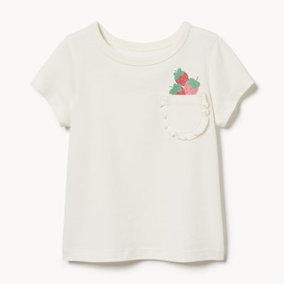 T-shirt à poche à volants pour bébés filles - Blanc Cassé