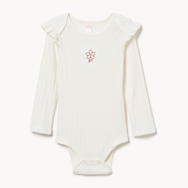 Baby Girls' Ruffled Trim Bodysuit