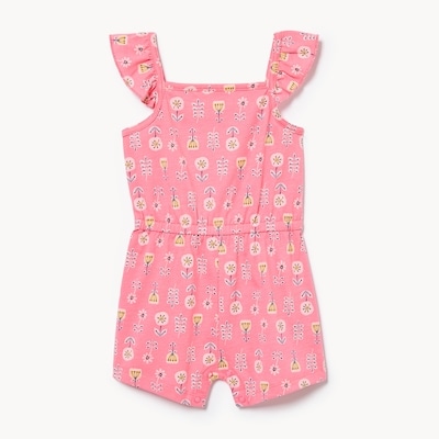 Baby Girls' Printed Romper - Light Fuchsia
