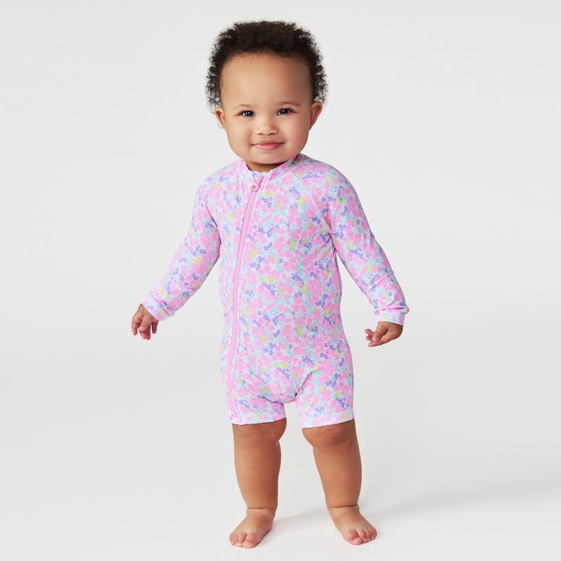 Baby Girls' Rash Guard Swimsuit