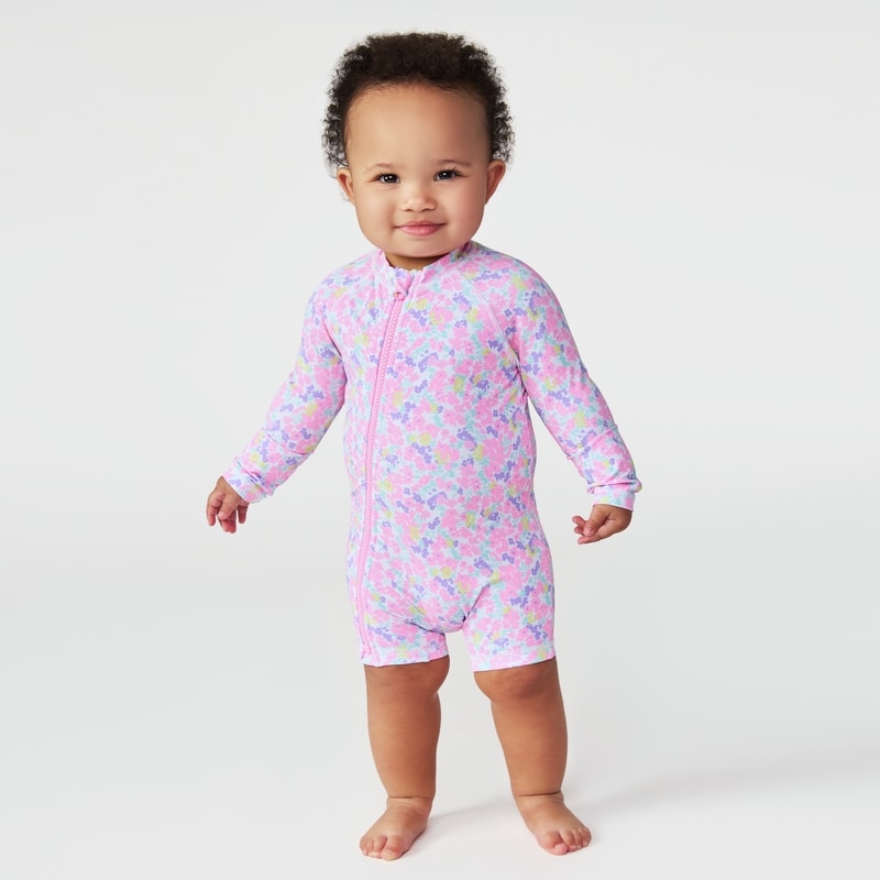 Baby Girls' Rash Guard Swimsuit