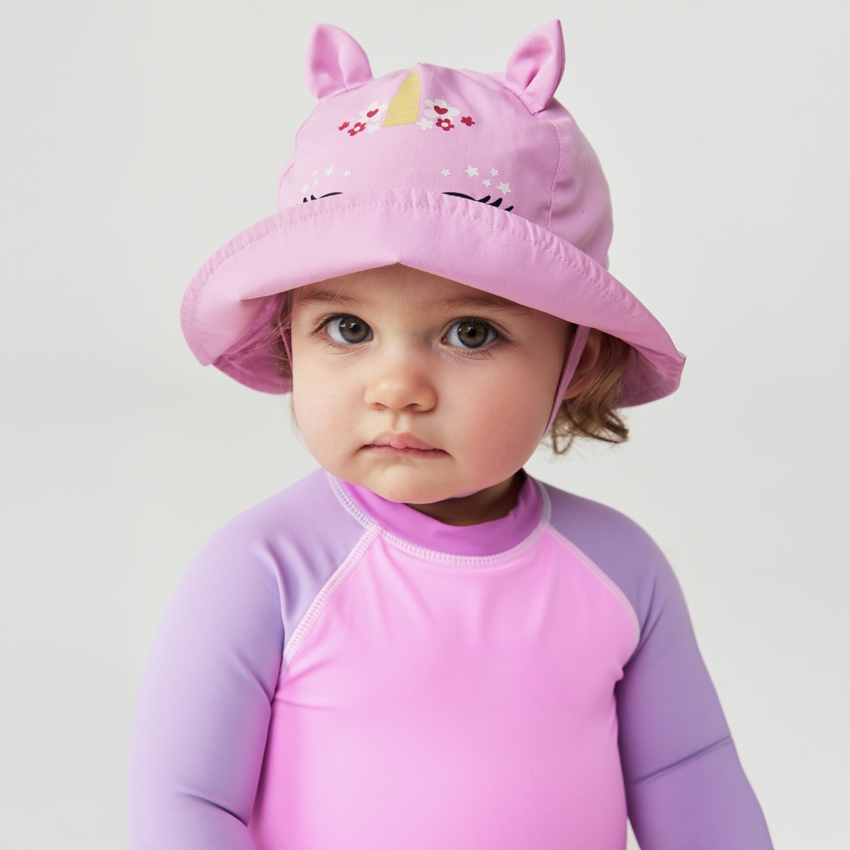 Baby Girls' Unicorn Swim Bucket Hat - Lavender