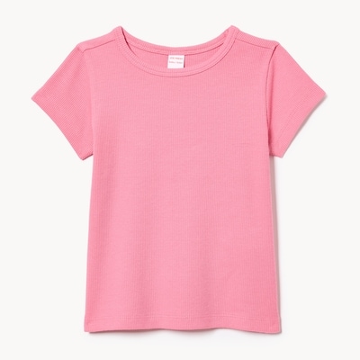 T-shirt côtelé pour bébés filles - Fuchsia pâle