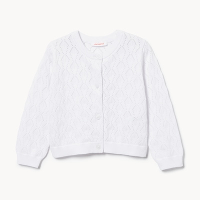 Baby Girls' Pointelle Cardigan - Bright White