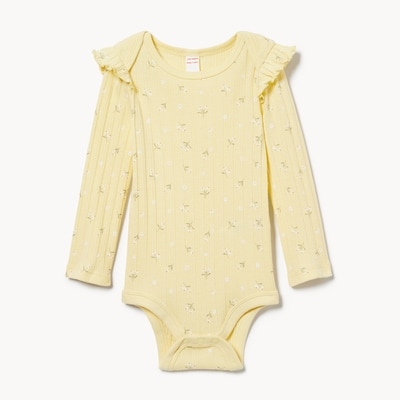 Baby Girls' Printed Bodysuit - Light Yellow