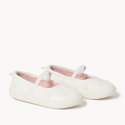Baby Girls' Floral Ballet Flats - White