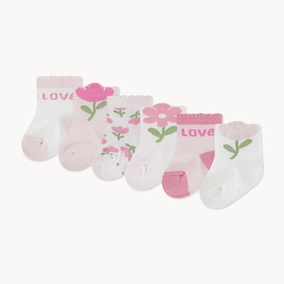 Baby Girls' Huggies 6-Pack Crew Socks - Light Pink