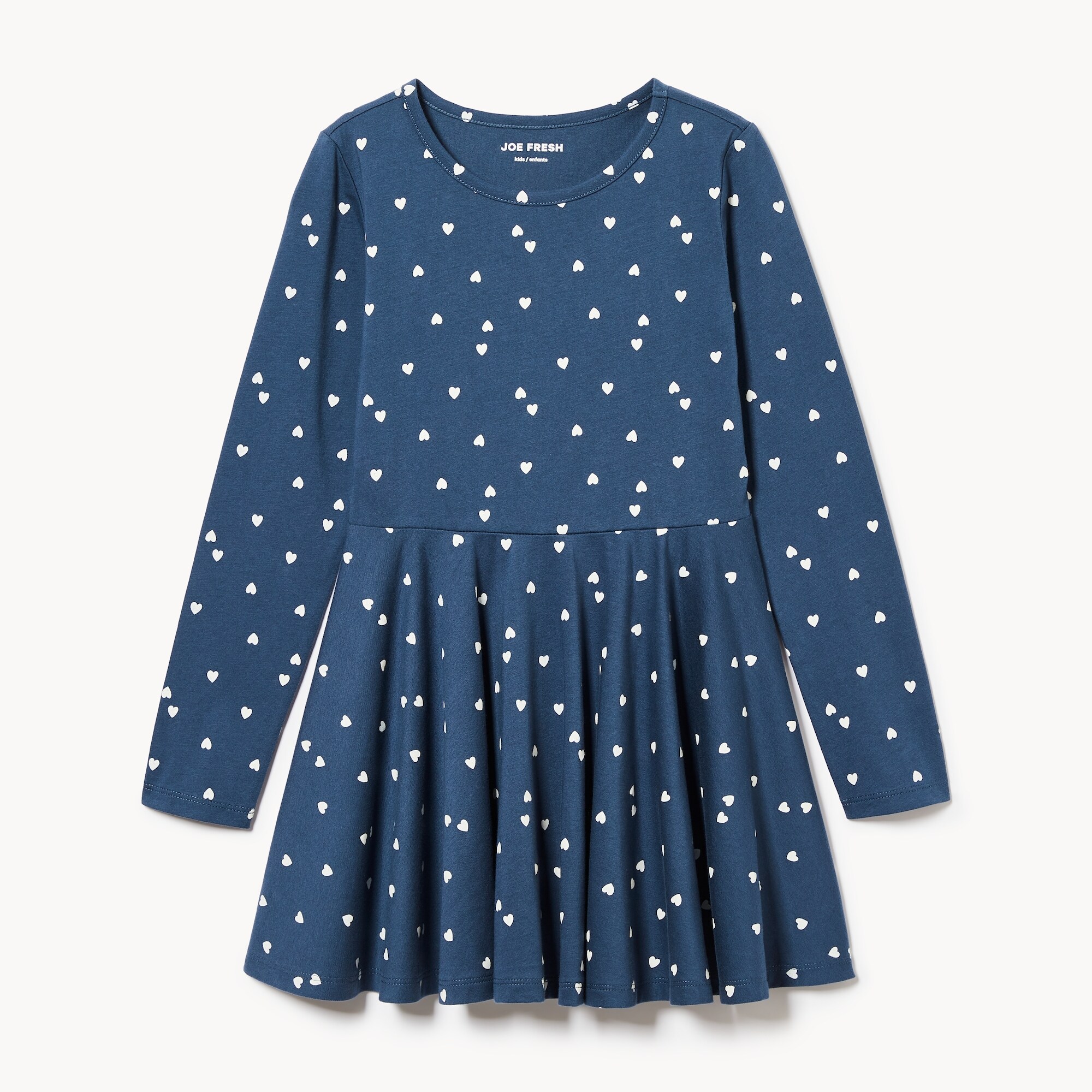 Kid Girls' Printed Jersey Dress in Dark Blue from Joe Fresh