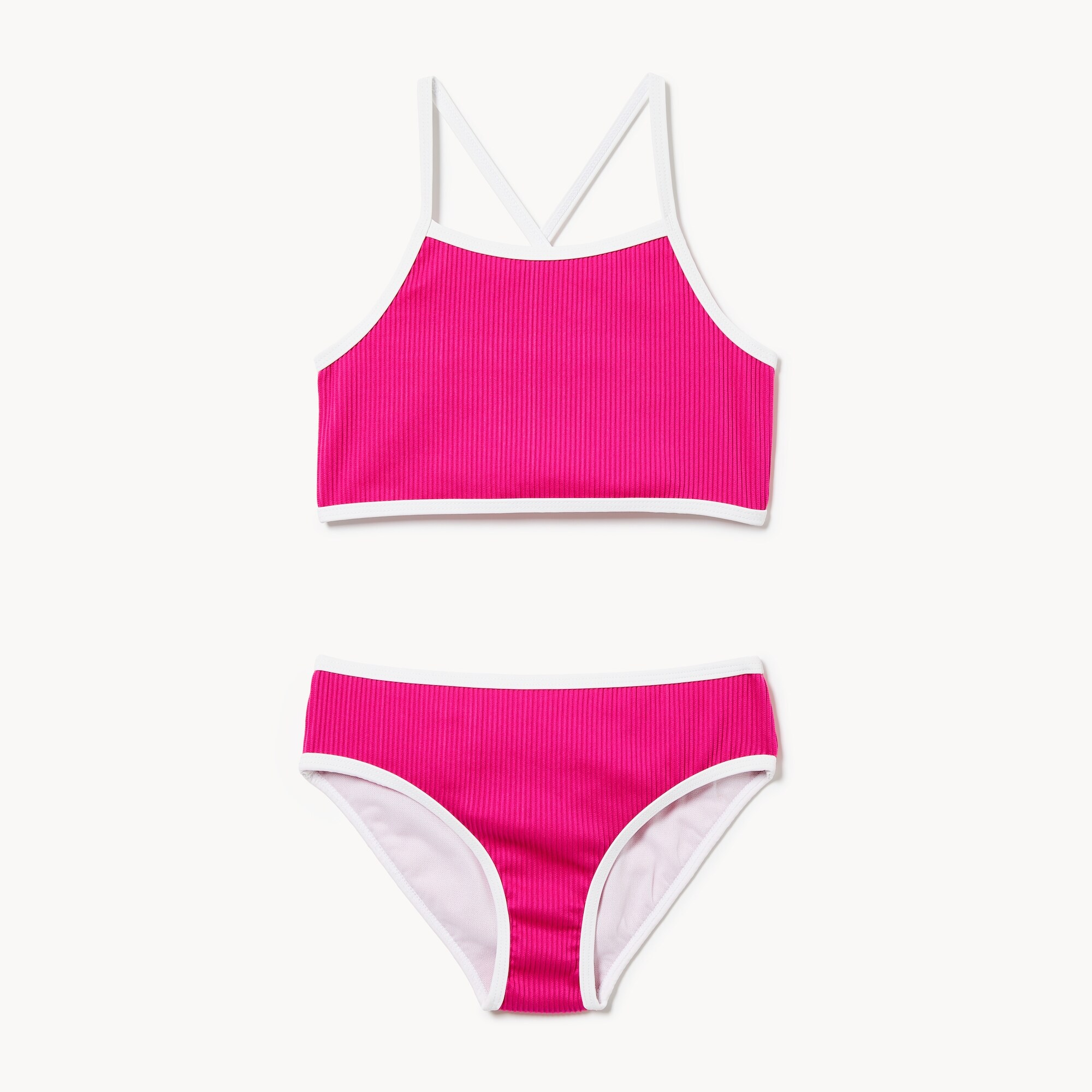 Tankini deux pièces à bandes de couleur, filles