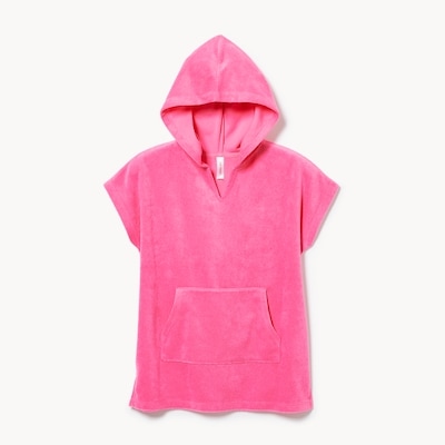 Cache-maillot de bain à capuchon pour filles - Rose Vif