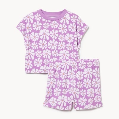 Kid Girls' Terry Towel Cover-Up Set - Pale Purple