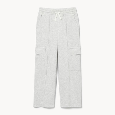 Pantalon cargo à jambe large pour préadolescentes - GRIS PALE