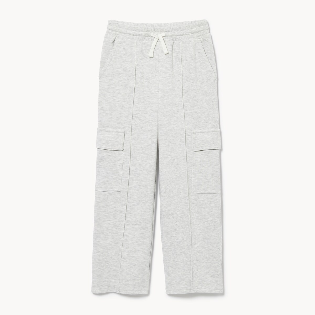 Tween Girls' Wide Leg Cargo Pant - Pale Grey