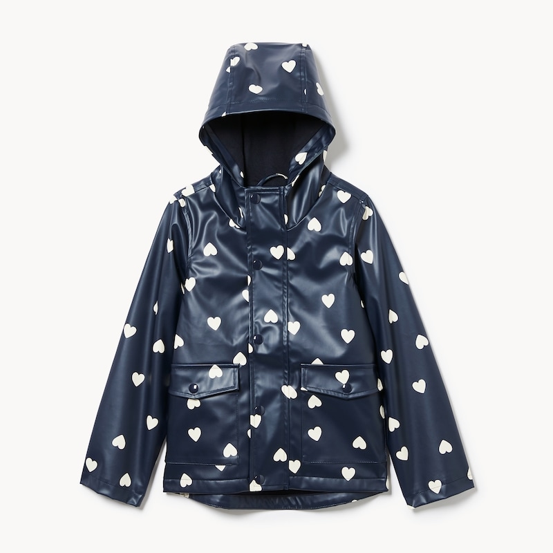 Kid Girls' Heart Printed Raincoat