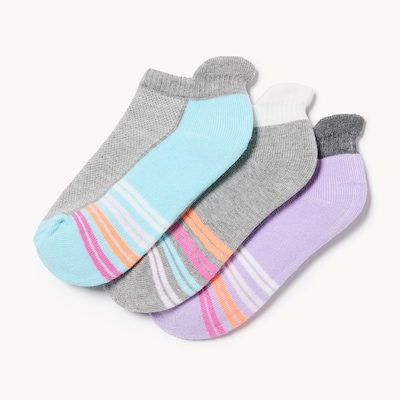 Ens. de 3 paires de chaussettes basses pour filles - Assorties