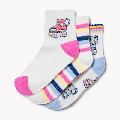 Ens. de 3 paires de chaussettes mi-hautes, filles - Assorties