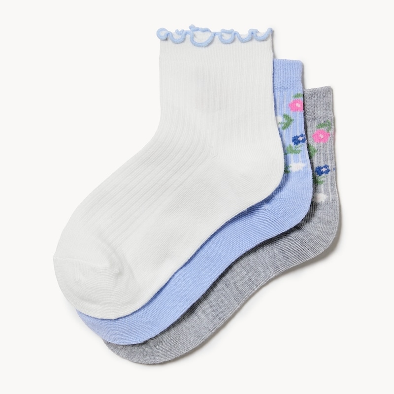 Kid Girls' 3-Pack Quarter-Crew Socks