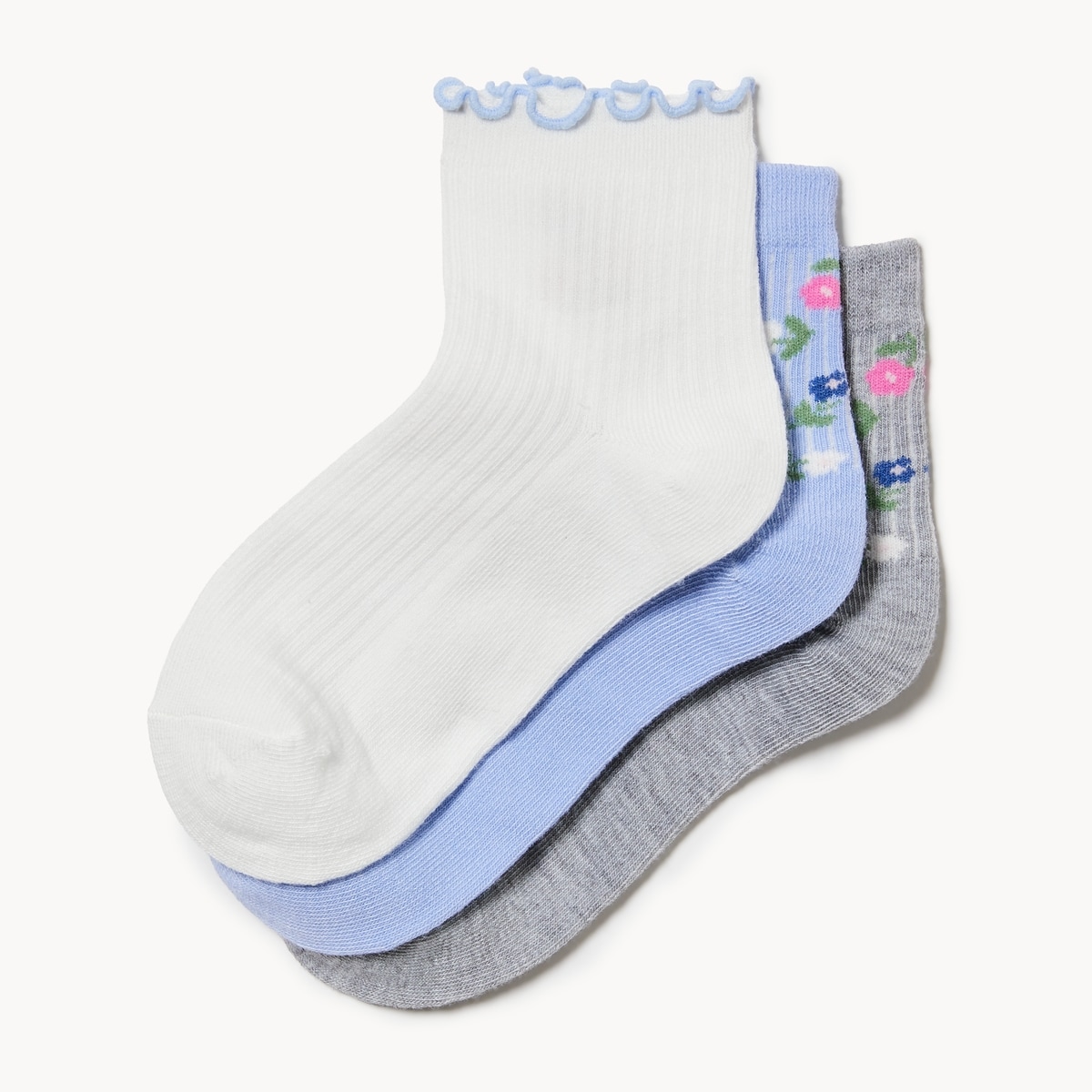 Kid Girls' 3-Pack Quarter-Crew Socks