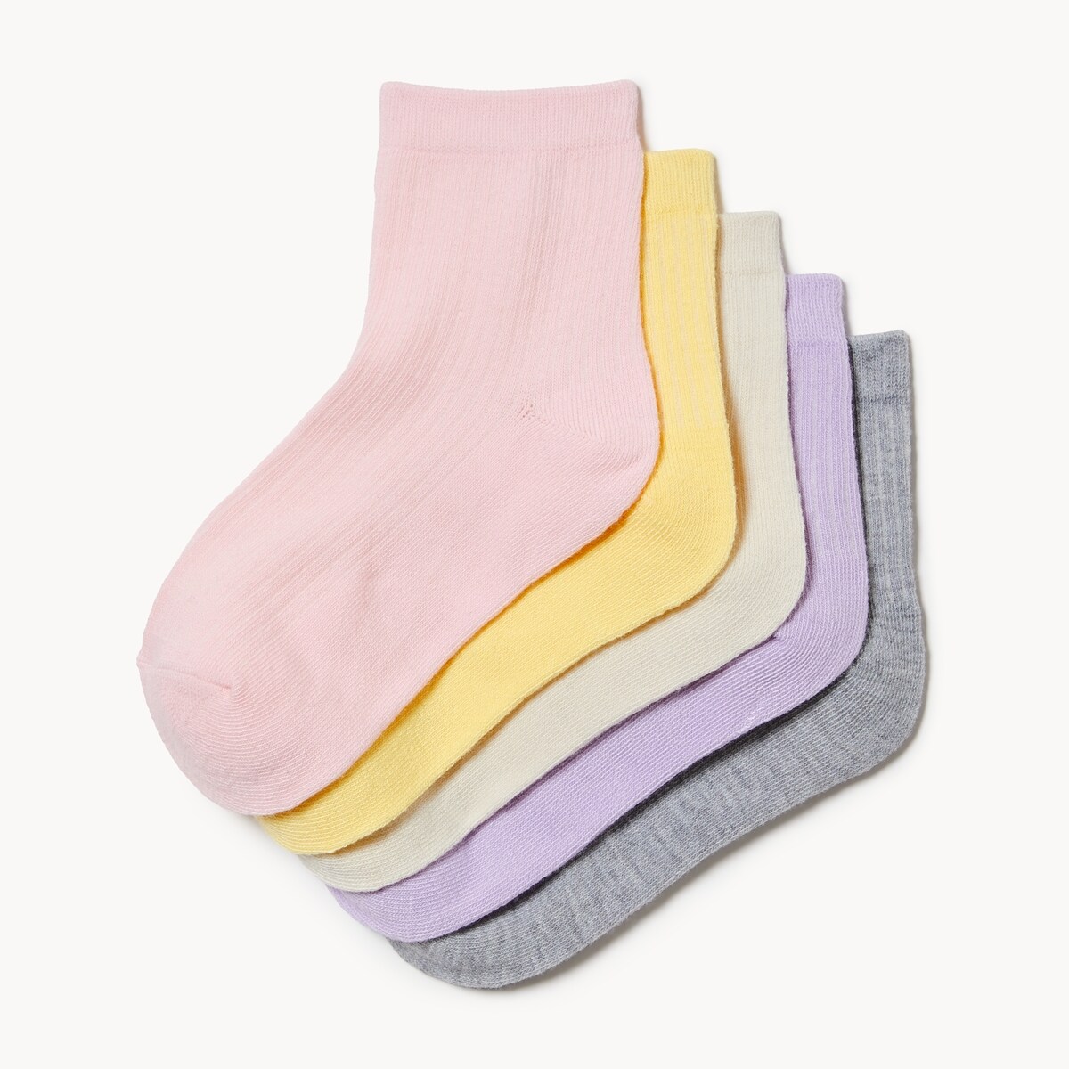 Kid Girls' 5-Pack Quarter-Crew Socks - Multi