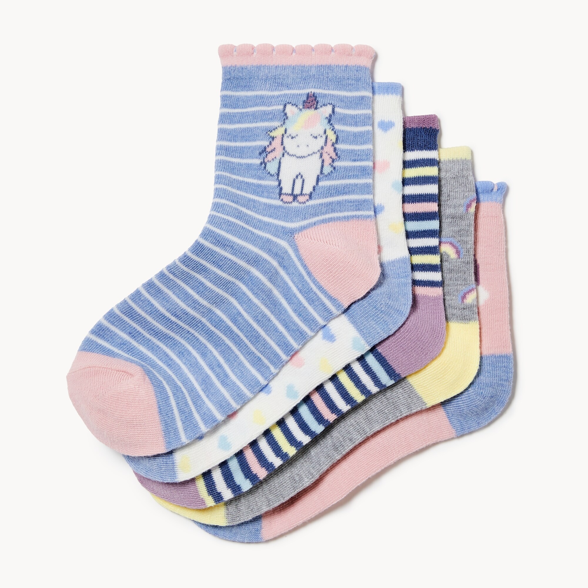Kid Girls' 5-Pack Quarter-Crew Socks