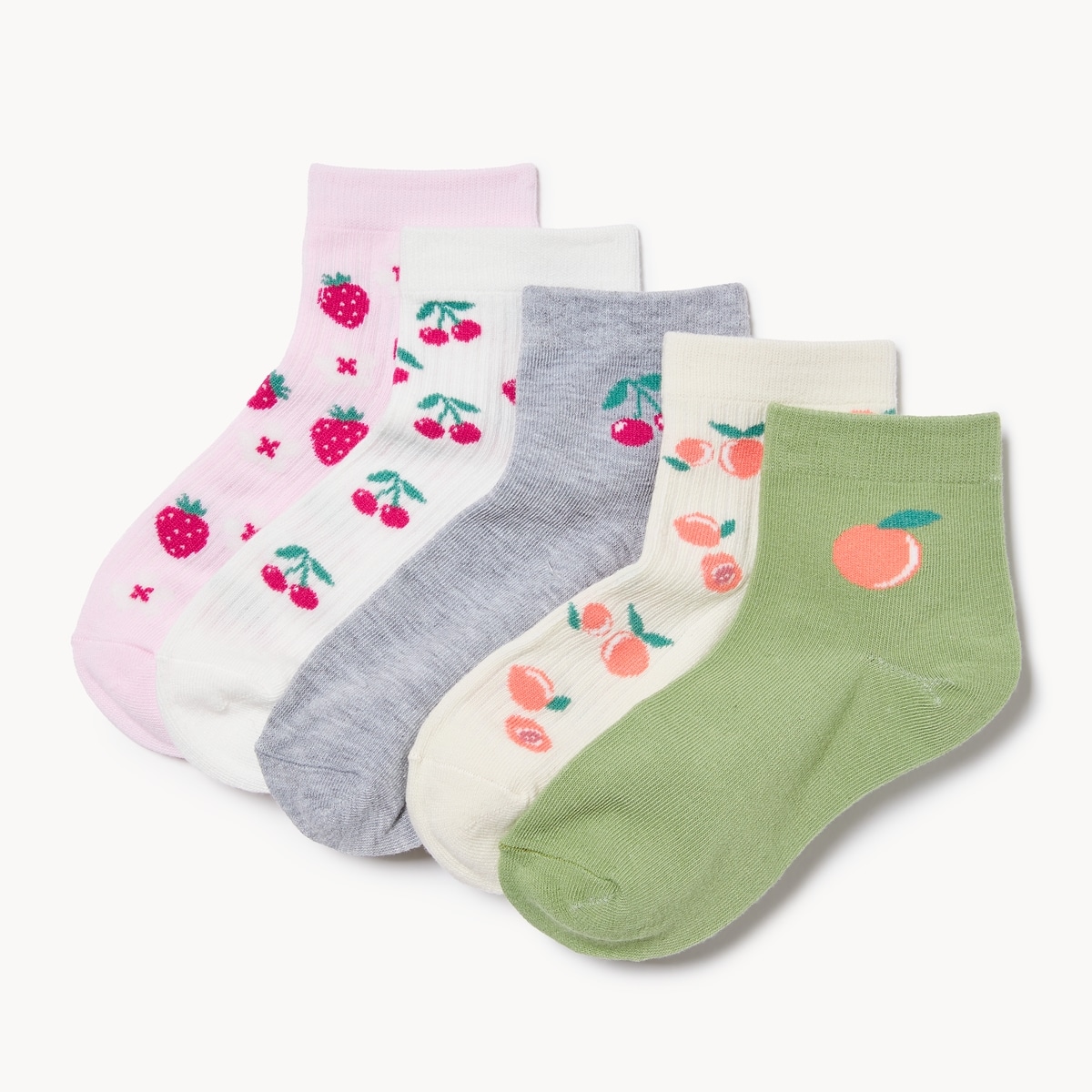 Kid Girls' 5-Pack Quarter-Crew Socks - Multi