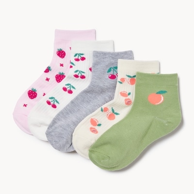 Joe Fresh Kid Girls' 5-Pack Quarter-Crew Socks 1 ea, $10.00/1ea