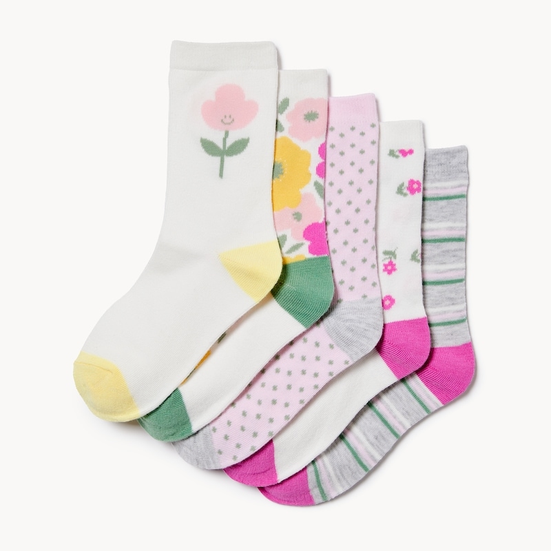 Kid Girls' 5-Pack Crew Socks