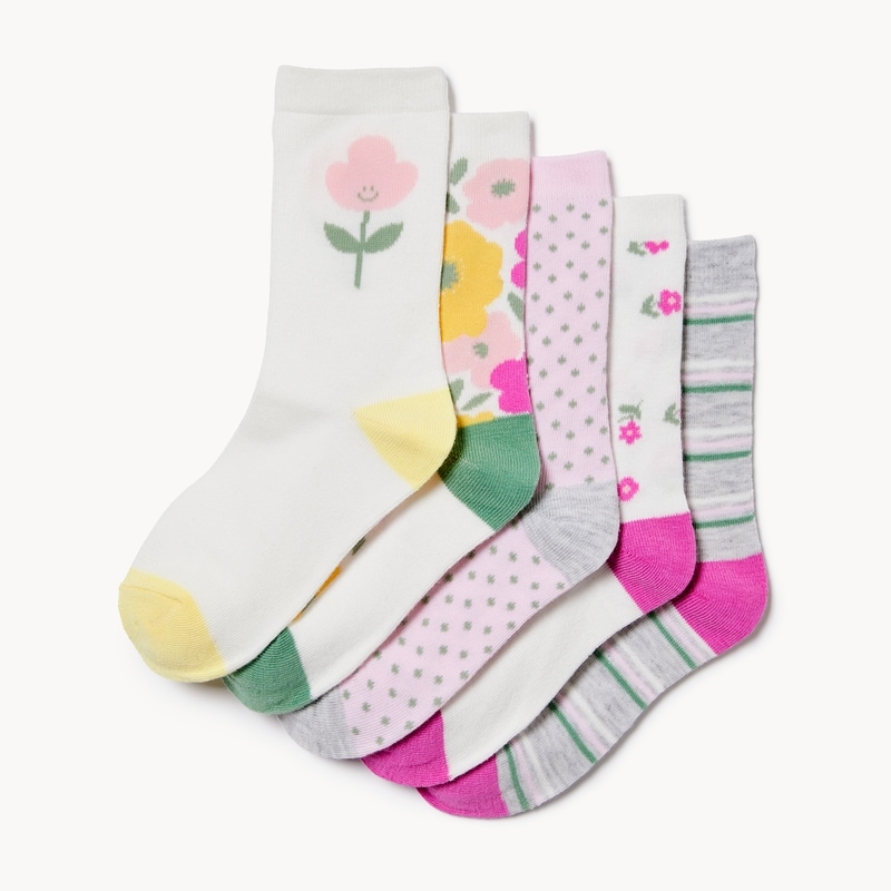 Kid Girls' 5-Pack Crew Socks