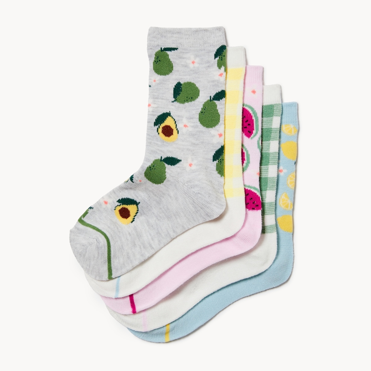 Kid Girls' 5-Pack Crew Socks - Multi