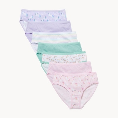 Ens. de 7 culottes bikini en coton pour filles - Pourpre